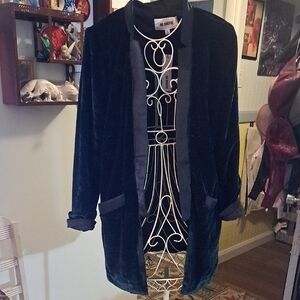 Nwt Bb Dakota Green Velvet Blazer, Sz L